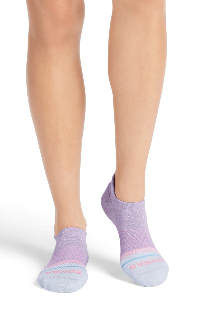 Bombas Wicked Sparkle & Stripe Ankle Socks, Alternate, color,