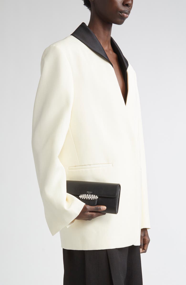 Jimmy Choo Bing Leather Wallet on a Chain, Alternate, color, 