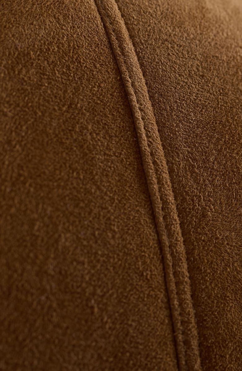 Bugatchi Genuine Shearling & Merino Wool Rib Bomber Jacket, Alternate, color, Tan