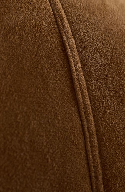 Bugatchi Genuine Shearling & Merino Wool Rib Bomber Jacket In Brown
