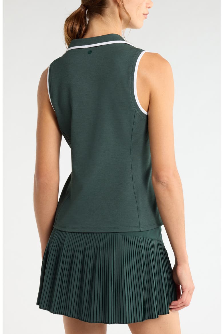 Pace Piqué Knit Polo Tank, Alternate, color, GREEN TIMBER