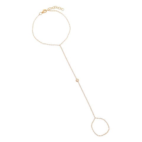 Diamond Bezel Hand Chain 14K