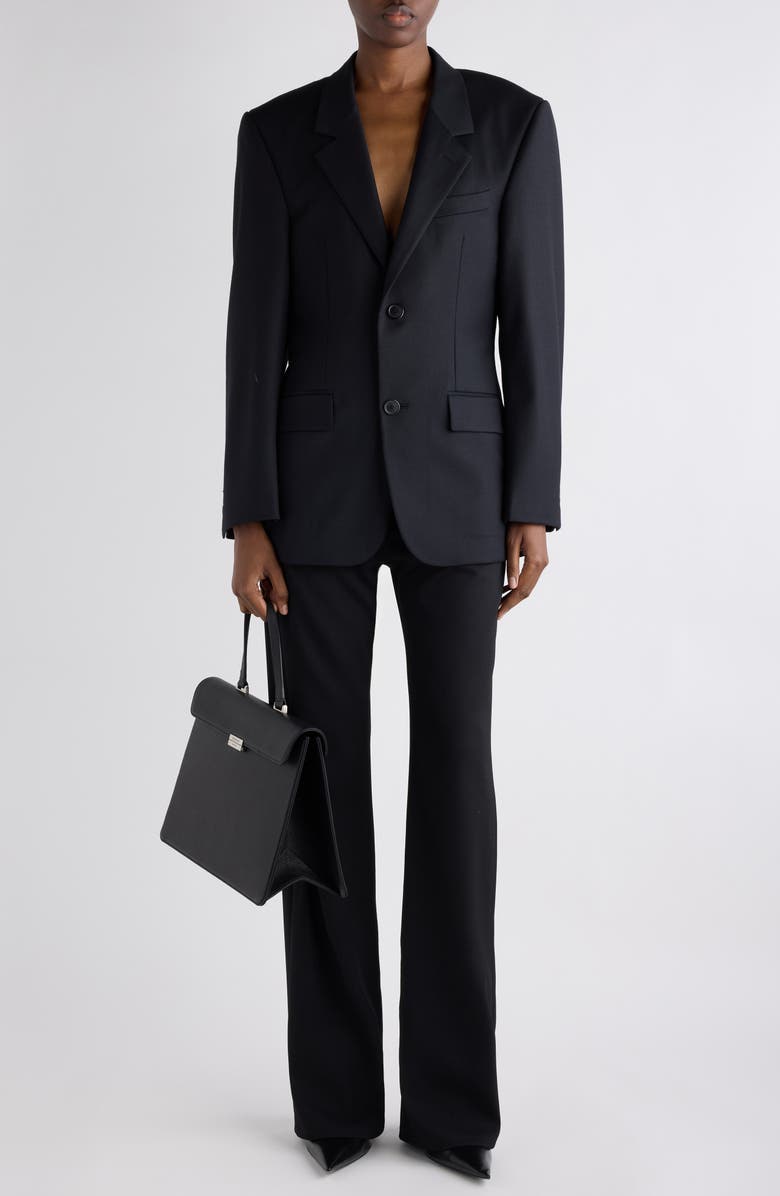 Balenciaga Tailored Wool Gabardine Jacket, Alternate, color, New Black