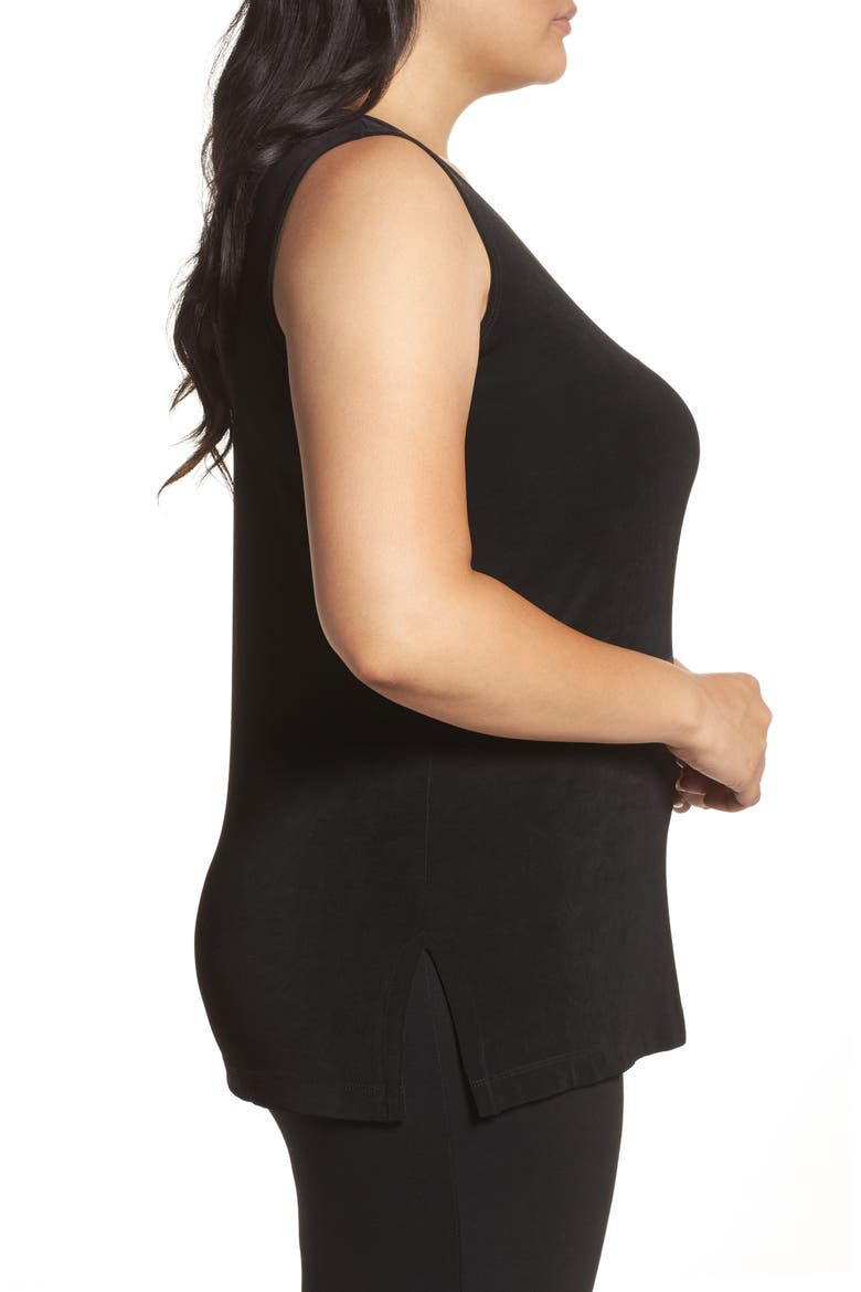 Sleeveless Stretch Knit Tunic, Alternate, color, BLACK