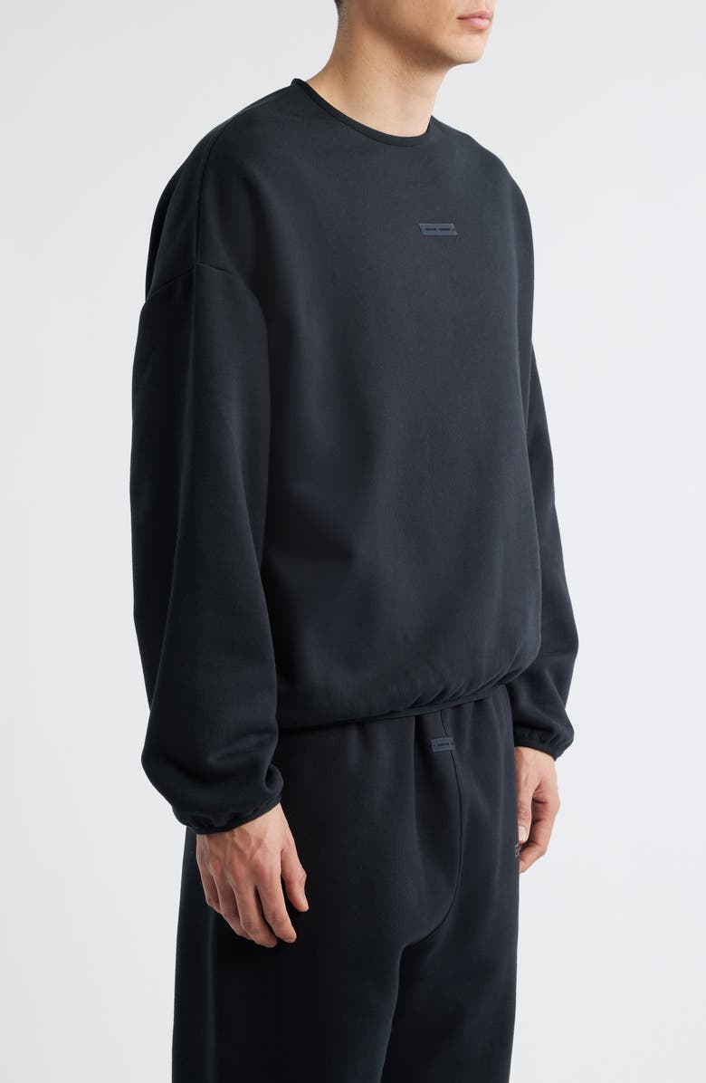 Fear of God Essentials Modern Fit Fleece Crewneck Sweatshirt, Alternate, color, Jet Black