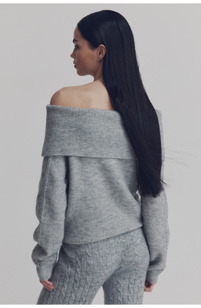 H&M Off-the-shoulder Jumper, Alternate, color, Gray Melange
