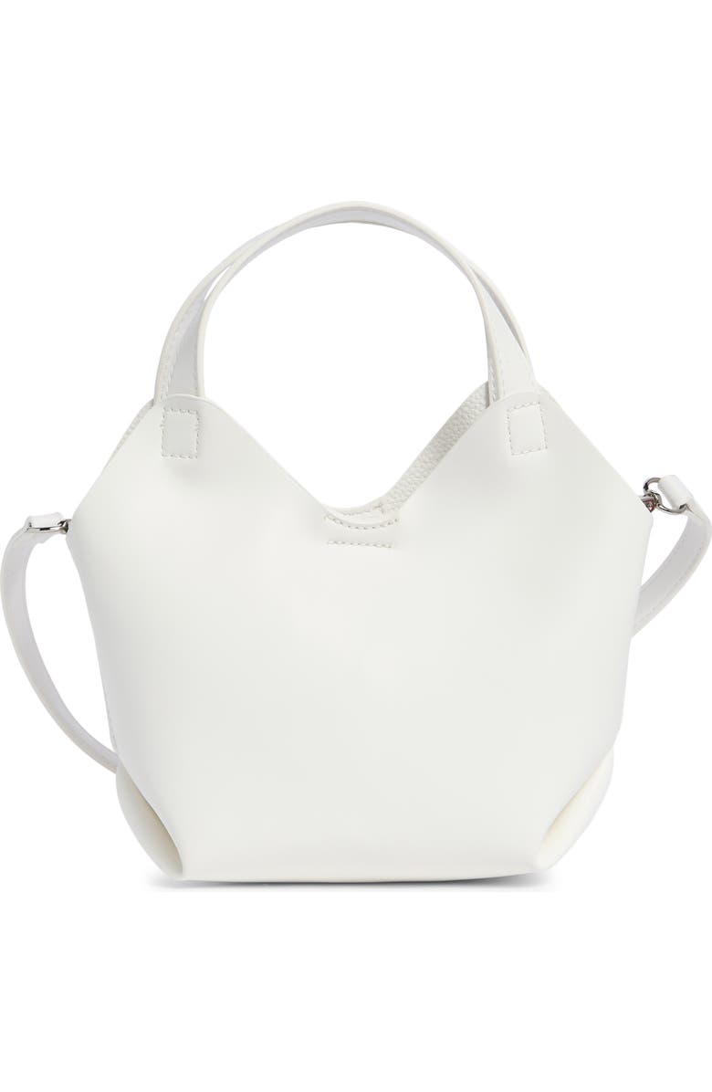 Madden Girl Faux Leather Mini Shopper Tote, Main, color, White