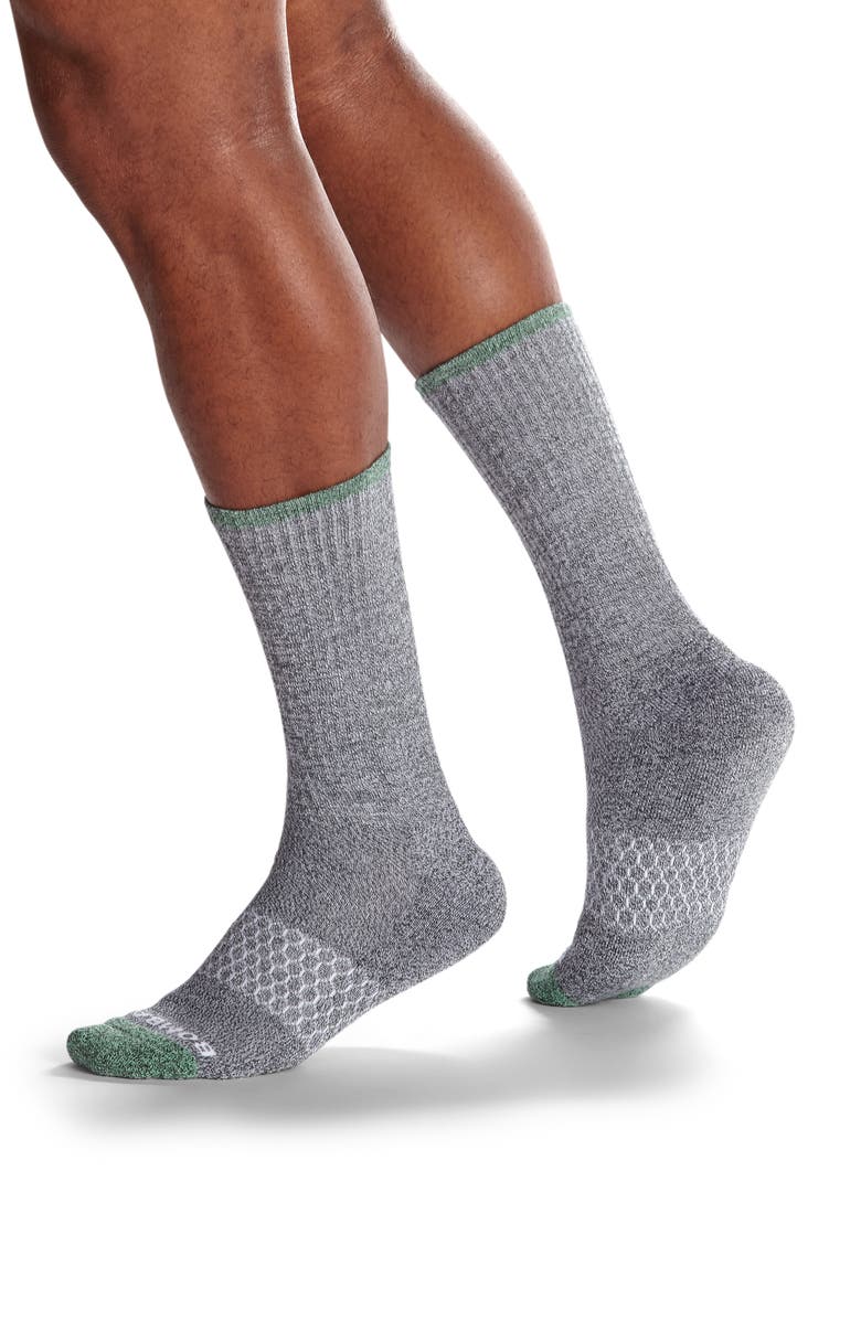 Bombas Contrast Marled Crew Socks, Main, color, 
