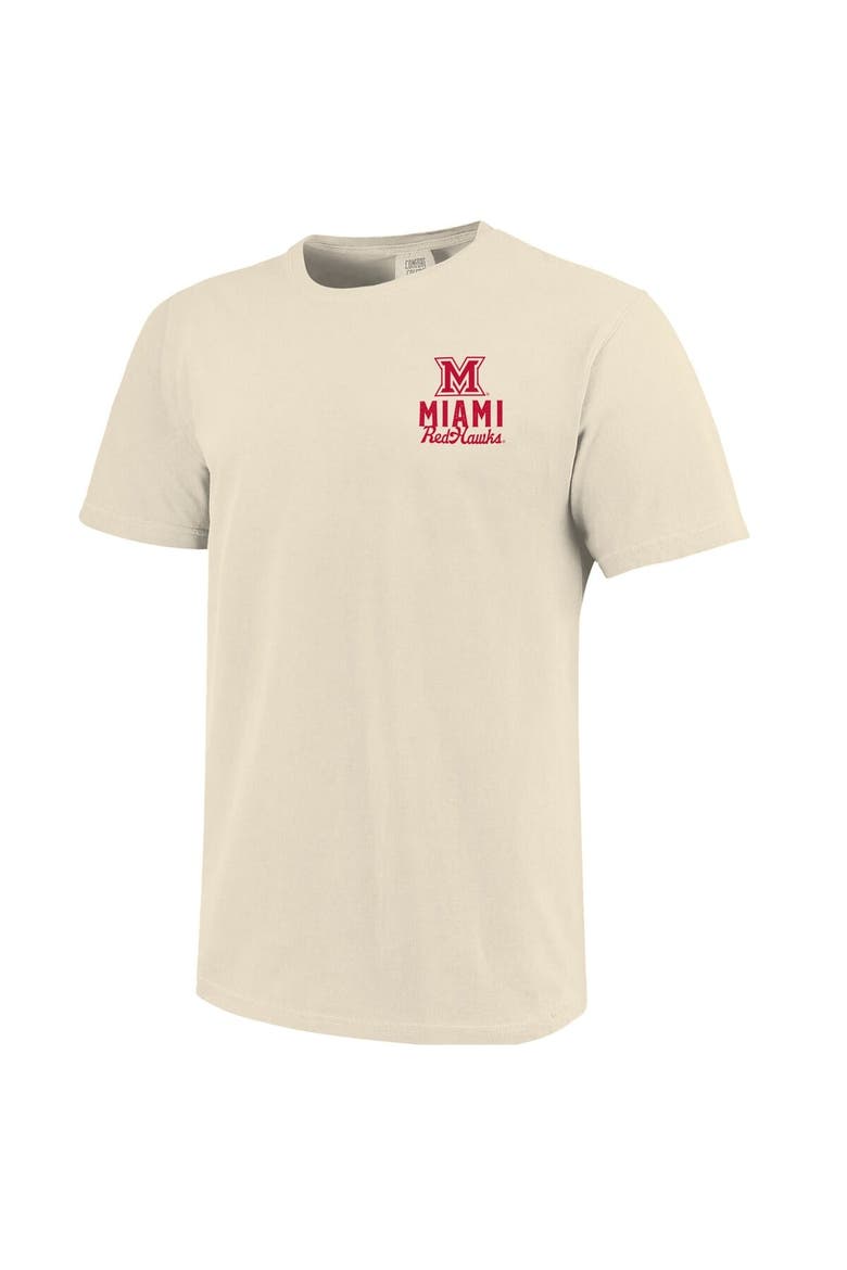 Men's Cream Miami University RedHawks Comfort Colors Mascot Overlay T-Shirt, Alternate, color, Cream