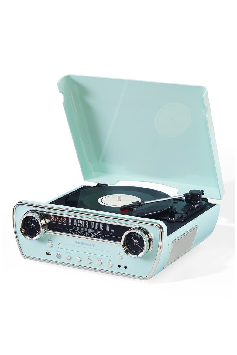 Powel 7-in-1 Record Player, Alternate, color, AQUA BLUE