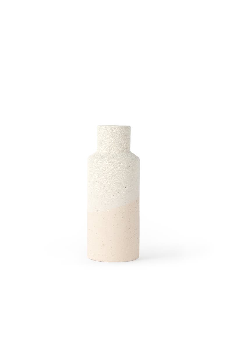 Salar Crackled Ceramic Vase, Main, color, Cream