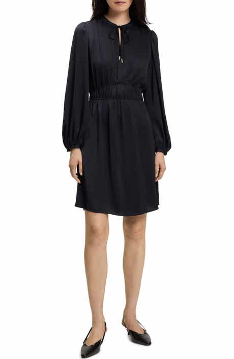 BOSS Orange Decly Tie Neck Long Sleeve Dress