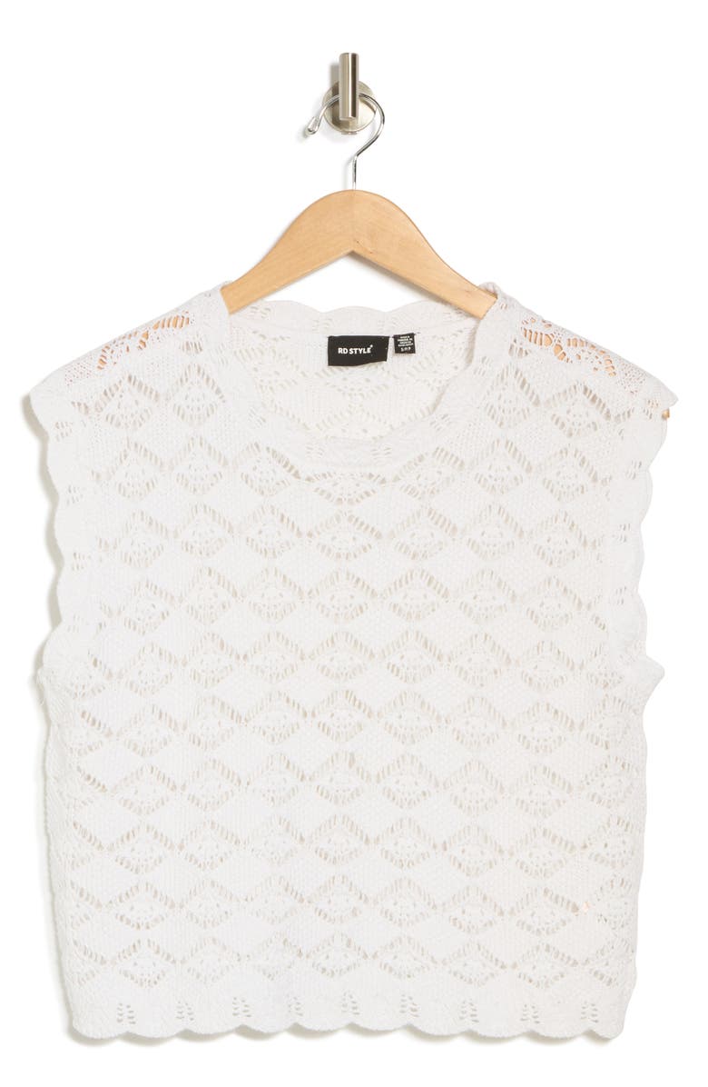 RDI Pointelle Sleeveless Top, Alternate, color, White