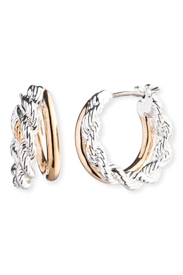Split Hoop Earrings, Main, color, TWO TONE