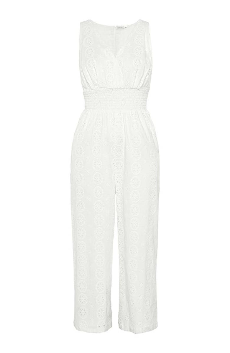 LASCANA Women's Sleeveless Eyelet Jumpsuit, Alternate, color, White