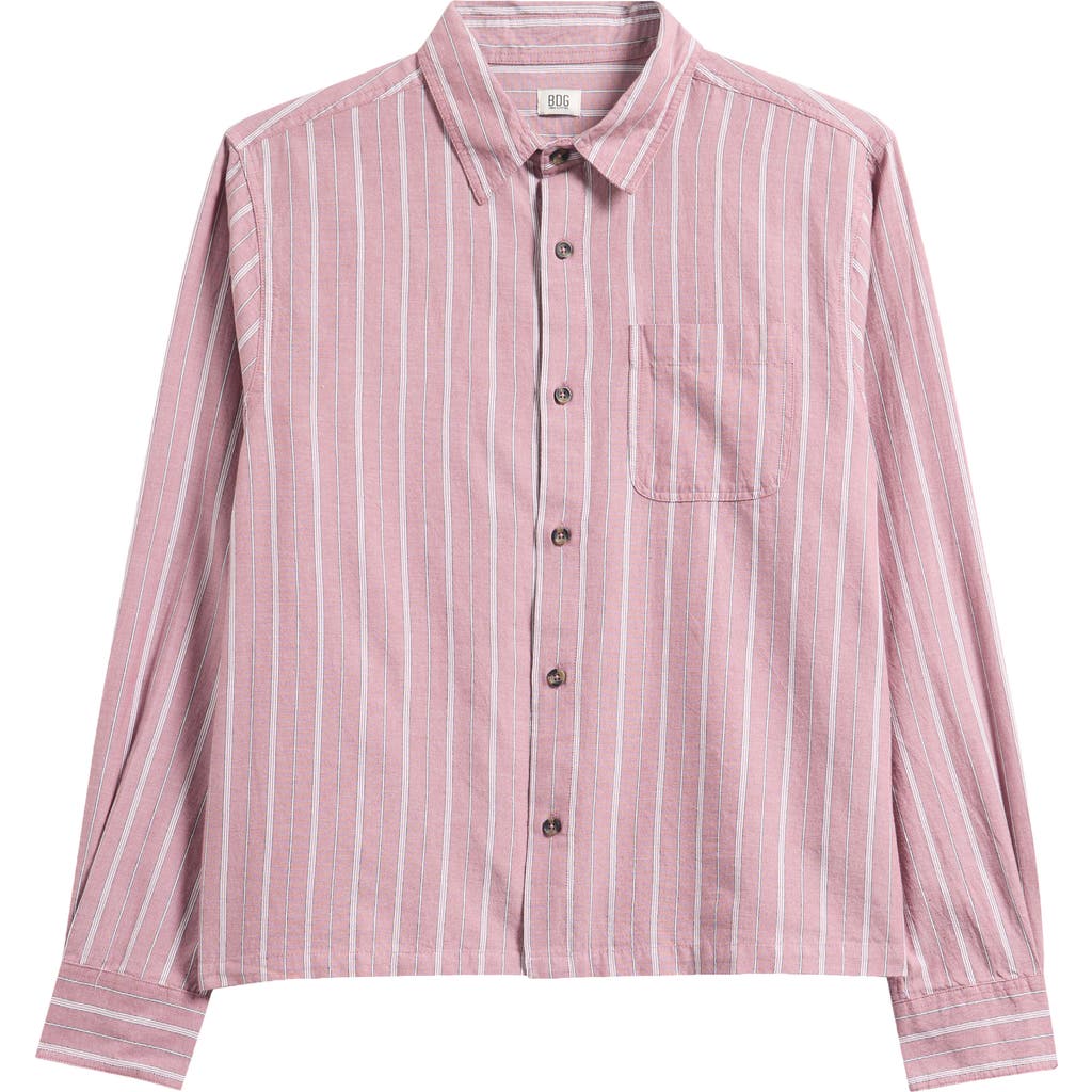 Bdg Urban Outfitters Stripe Cotton Button-up Shirt In Pink