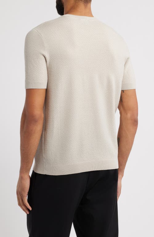 Emporio Armani Short Sleeve Textured Wool Crewneck Sweater