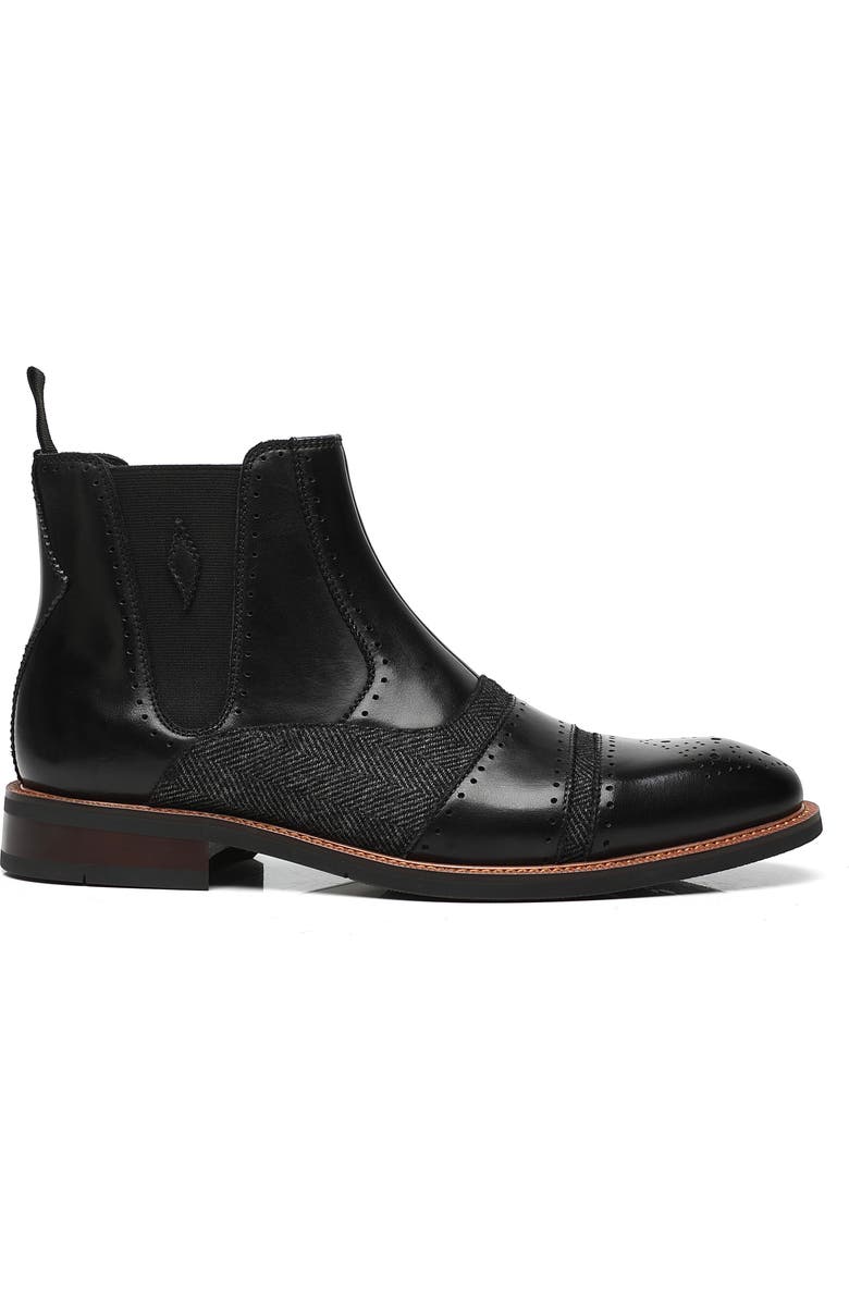 La Milano Louvier Cap Toe Chelsea Boot, Alternate, color, Black