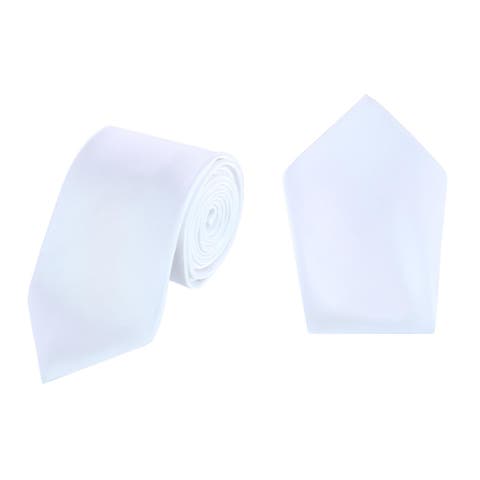 Sutton Solid Color Silk Necktie and Pocket Square Combo
