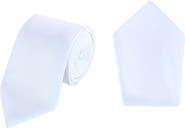 Trafalgar Sutton Solid Color Silk Necktie and Pocket Square Combo