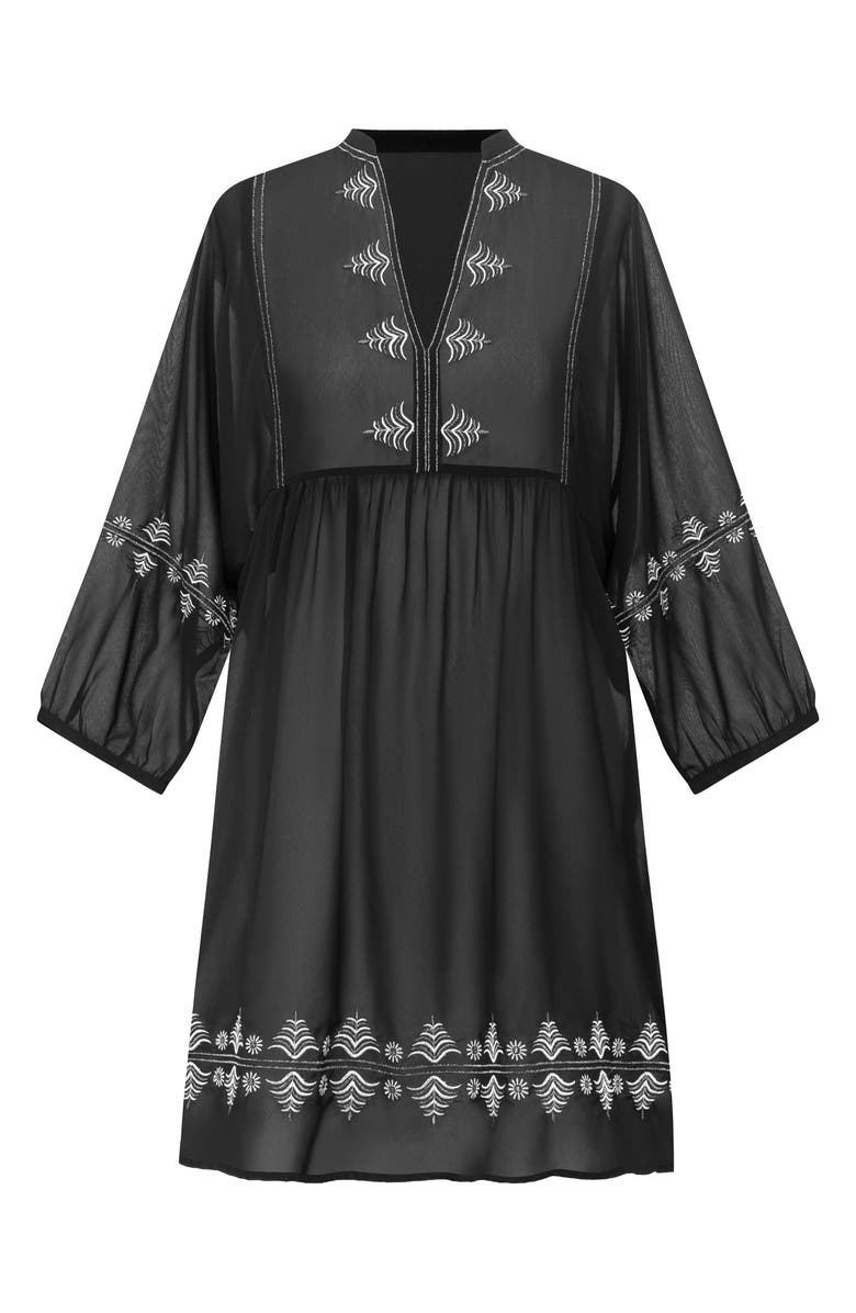 Miraclesuit<sup>®</sup> Embroidered Cover-Up Dress, Alternate, color, Black/ White