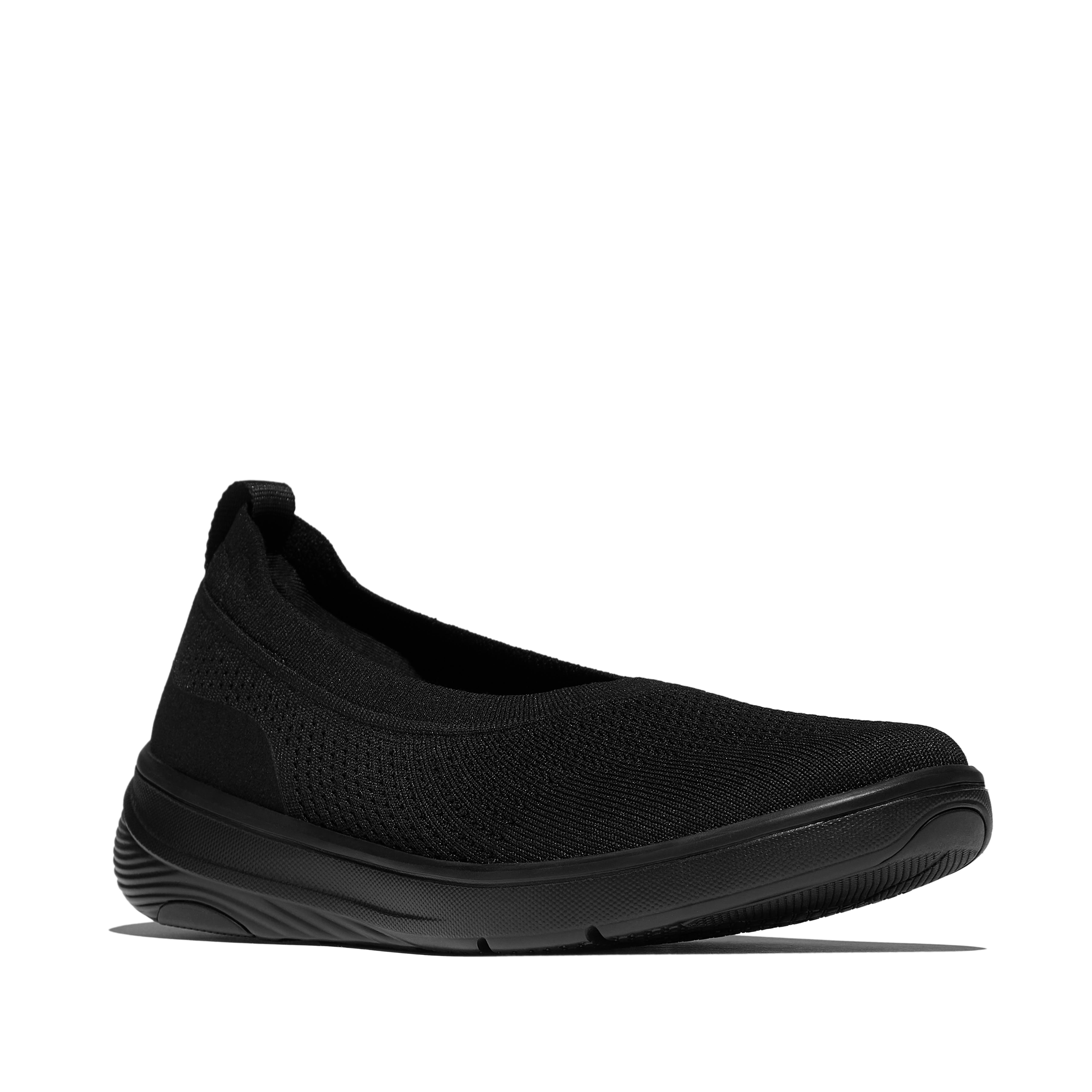 Super-Q Knit Ballet Flats, Main, color, All Black