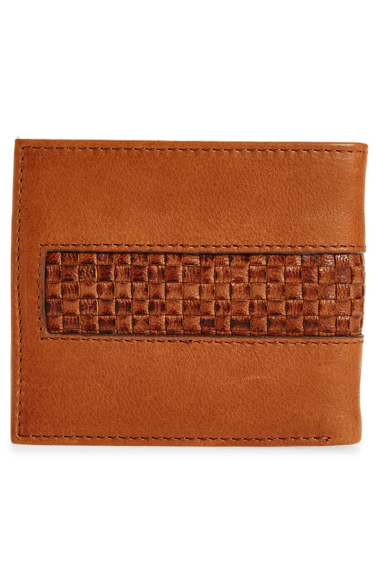 Tommy Bahama Woven Inlay Leather Bifold Wallet with Money Clip, Alternate, color,