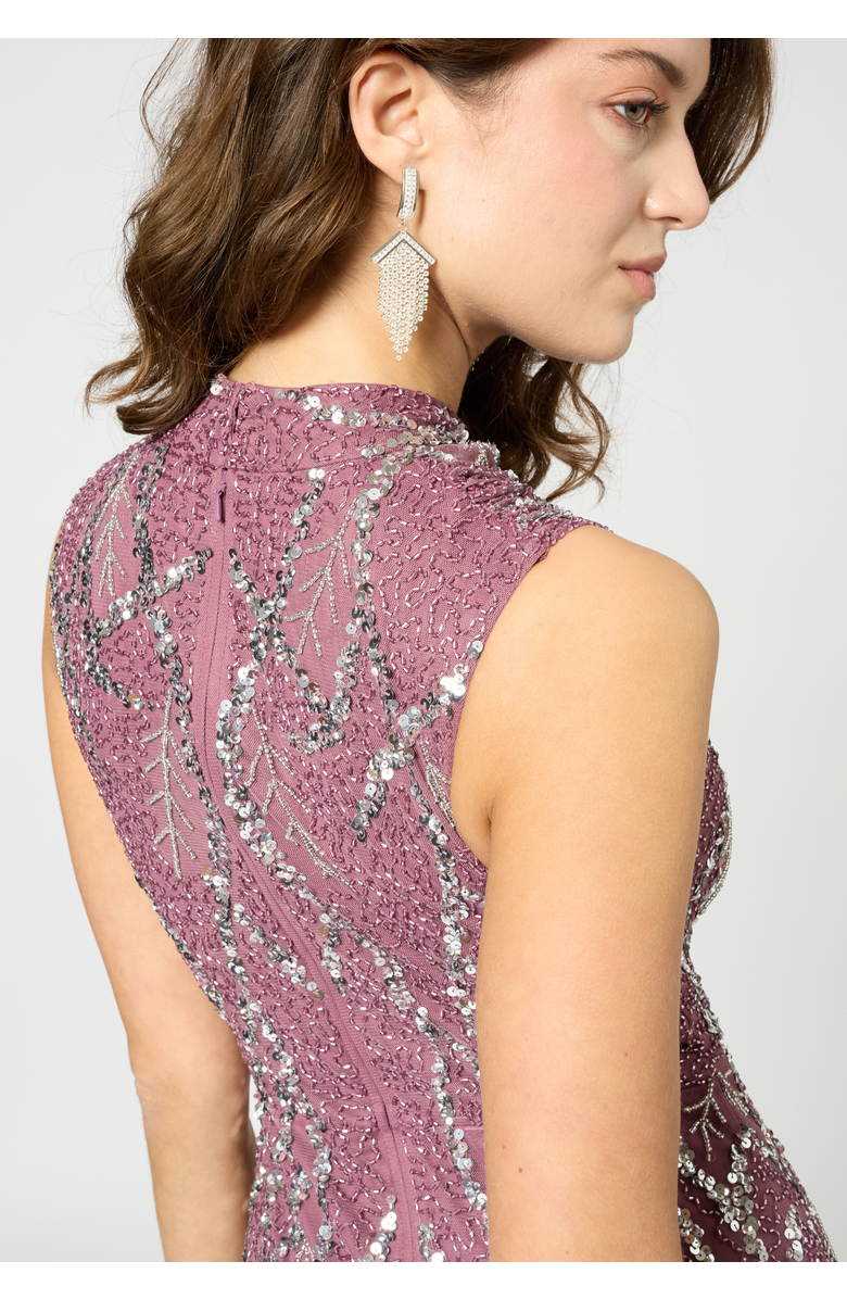 BEAUUT Embellished Sequin Beaded Maxi Dress with Cowl Neck, Alternate, color, 