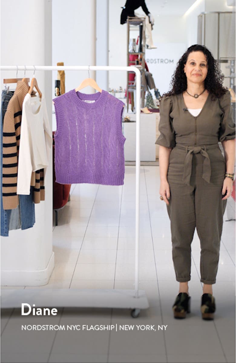 Brooke Cable Knit Sleeveless Sweater, sales video thumbnail