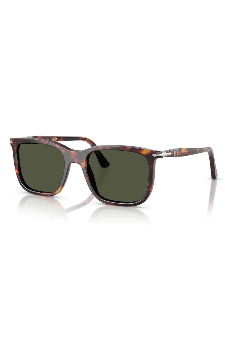 Persol 53mm Rectangular Sunglasses, Alternate, color, Havana