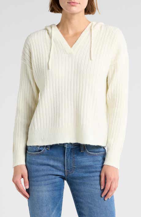 Lucky Brand Hooded Ribbed Sweater
