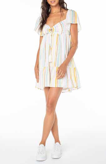 Roxy Salty Breeze Stripe Cotton Minidress
