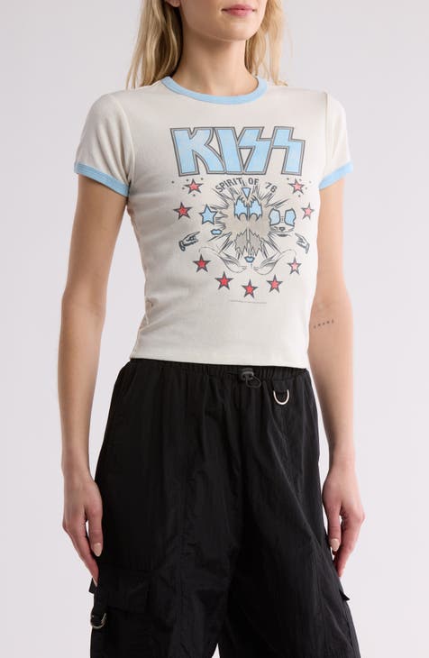 Kiss Ringer Graphic T-Shirt