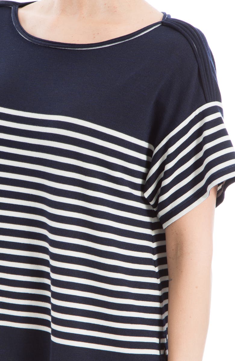 MAX STUDIO Stripe Boatneck T-Shirt, Alternate, color, Navy/ Cream