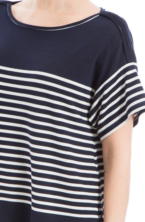 Max Studio Stripe Top In Blue