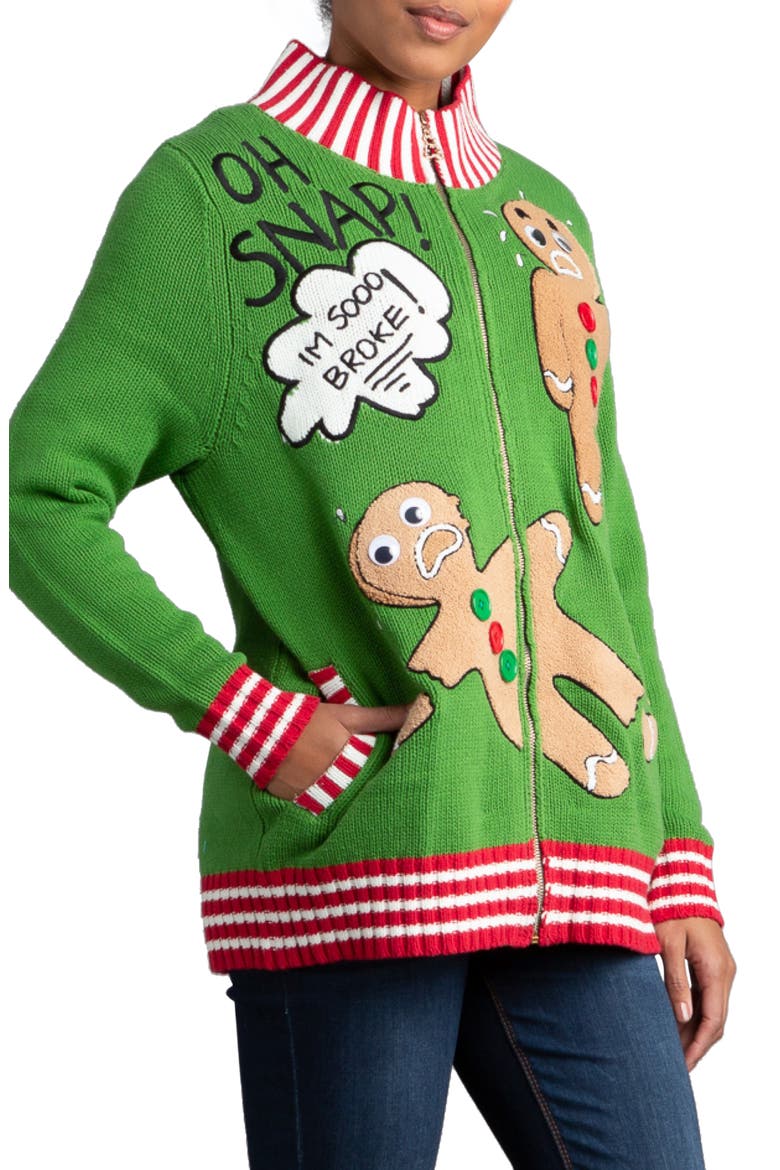 The Broken Cookie Oversize Cardigan Sweater, Main, color, GREEN
