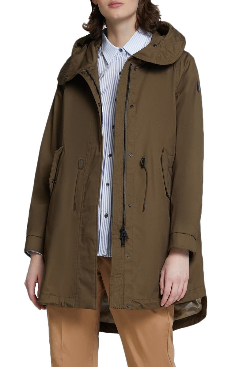 Woolrich Water Resistant Hooded Raincoat, Main, color, 