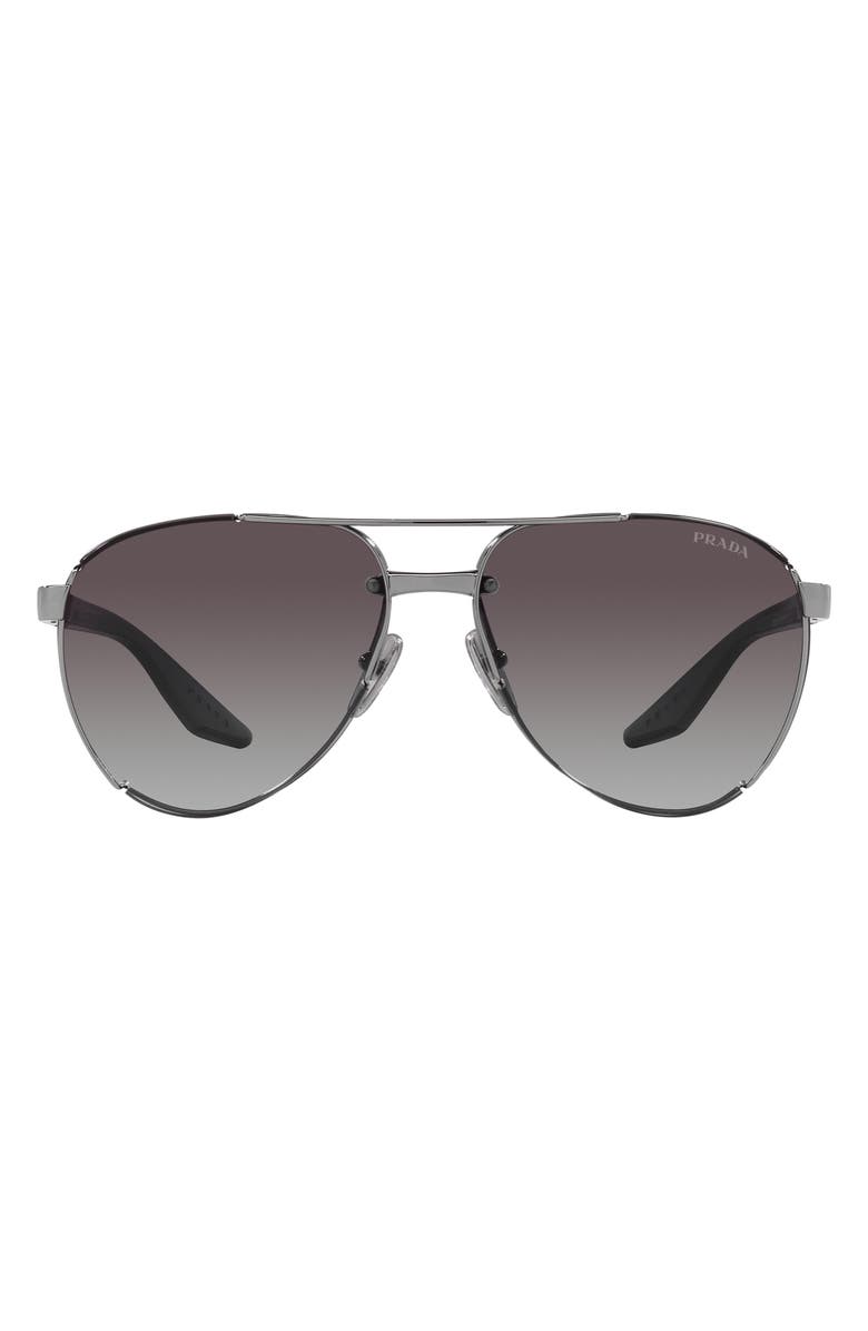 PRADA SPORT 61mm Gradient Pilot Sunglasses, Main, color, 