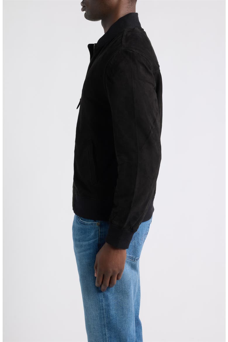 Dayton Leather Bomber Jacket, Alternate, color, TRUE BLACK