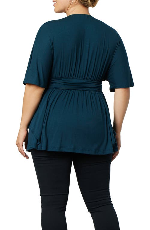 Kiyonna Promenade Top In Deep Teal