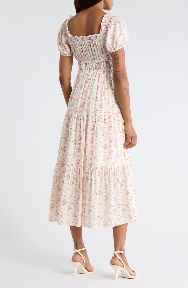 Blu Pepper Floral Tie Contrast Tie Midi Dress, Alternate, color, Pink Multi
