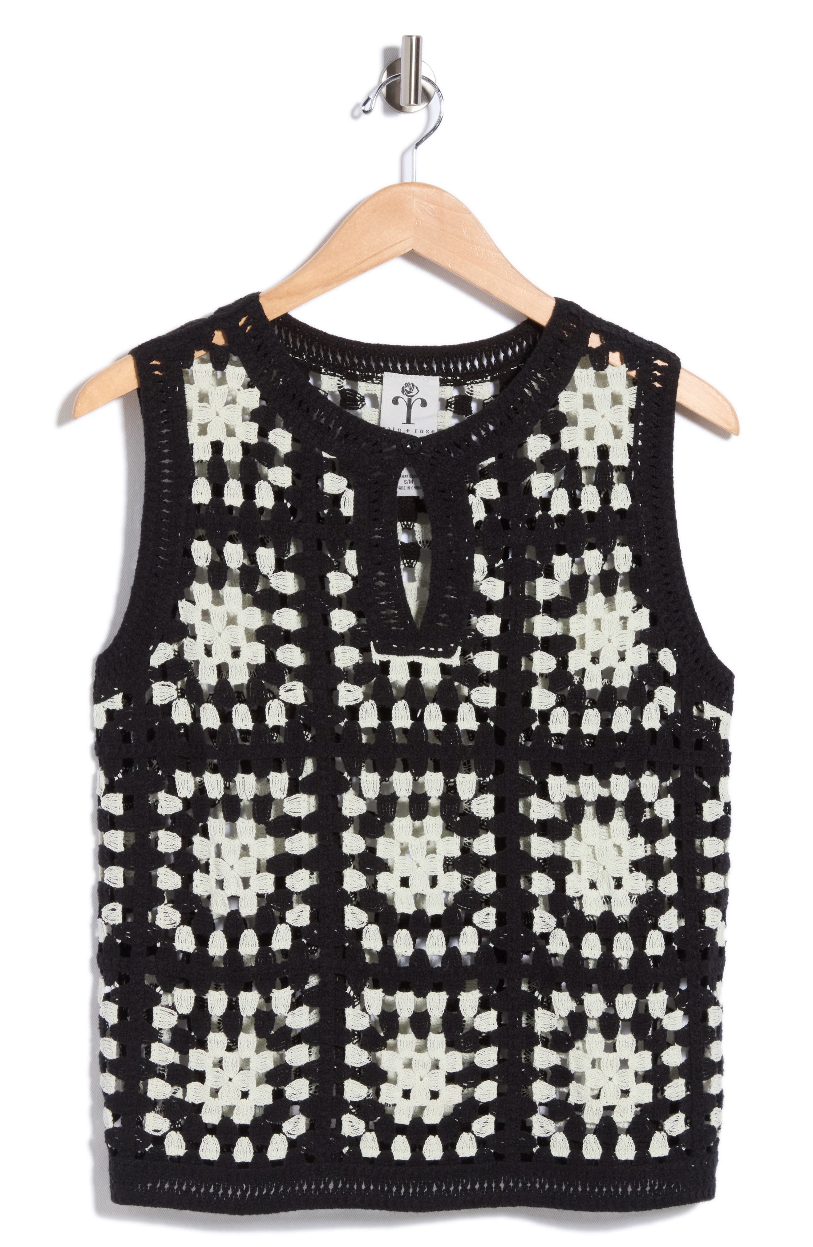Open Knit Keyhole Vest