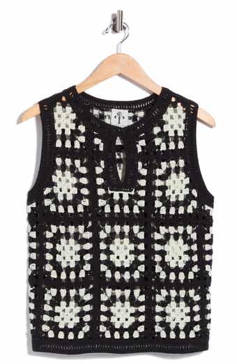 Open Knit Keyhole Vest