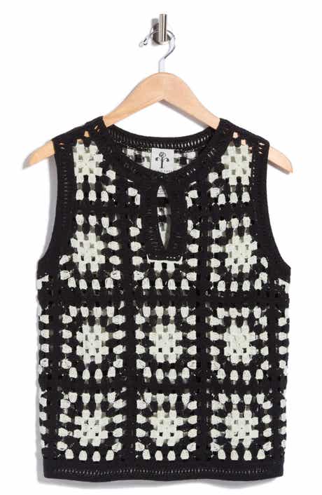 Open Knit Keyhole Vest
