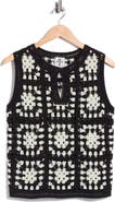 RAIN AND ROSE Open Knit Keyhole Vest