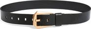 AllSaints Western Hexagon Buckle Leather Belt