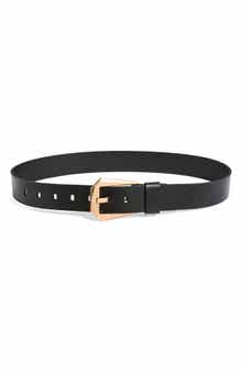 AllSaints Western Hexagon Buckle Leather Belt