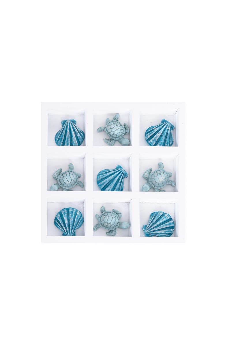 Beachcombers Shell and Turtle Ticktacktoe Decorative Game, Main, color, Blue