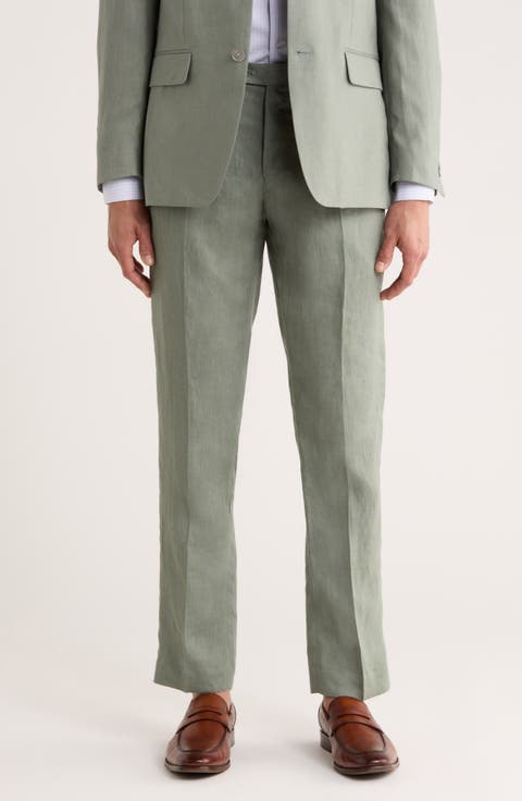 Flat Front Linen Trousers (Regular & Big)