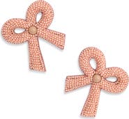 Deepa Gurnani Kane Beaded Bow Stud Earrings